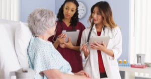 diverse patient elder nurse doctor obgyn menopause